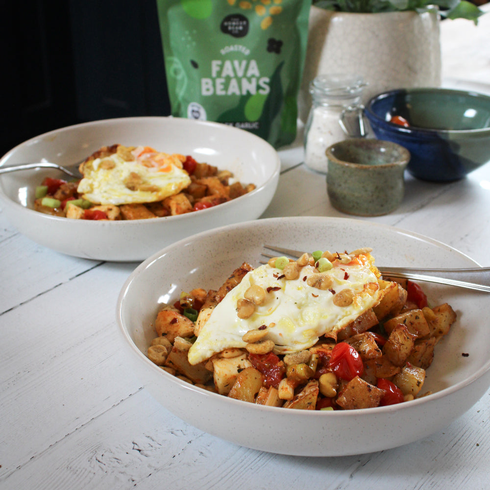 Halloumi Hash with Black Garlic & Herb Fava Beans – The Honest Bean Co
