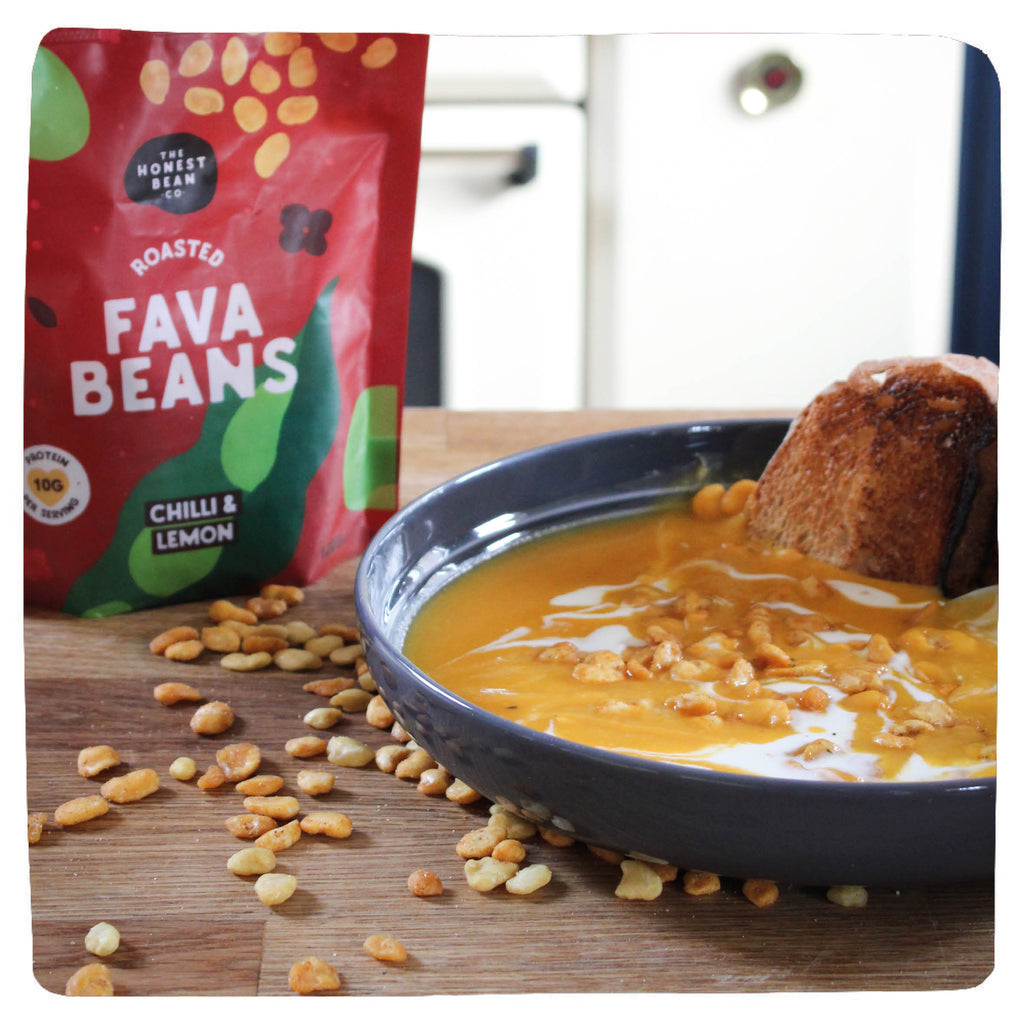 Embracing the Cosy Season: Discover the Delights of Autumn Soups, topped with a crunch.